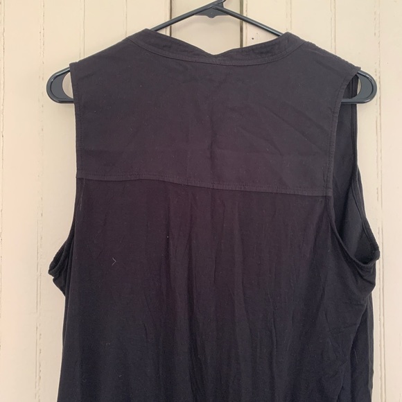 Splendid - black surplice flowy v-neck crossover blouse - S - Picture 6 of 7